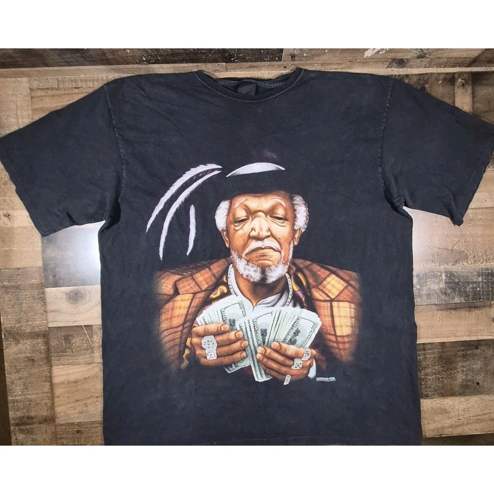 Vintage 90s Redd Foxx T-Shirt Mens 3XL Black Changes Comedian Sanford & Sons USA
